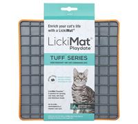 LickiMat Playdate Tuff Chat Orange, Tapis Anti-Avalement Pour Chats, NEUF