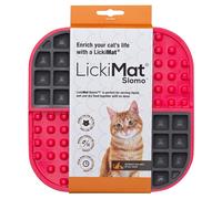 LickiMat Slomo Chat Rouge 20 CM Tapis de Fourrage pour Chats, Au ,