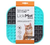 LickiMat Slomo Chat Tapis de Fourrage Turquoise 20x20 CM Au Chat Pour