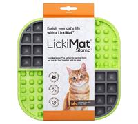 LickiMat Slomo Chat Vert 20x20cm Tapis de Fourrage pour Chats Au