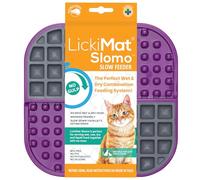 LickiMat Slomo Tapis à lécher pour chat avec alimentation lente Idéal pour la nourriture, les friandises, le yaourt ou le beurre d'arachide Alternative amusante à une gamelle ou un plat à alimentation