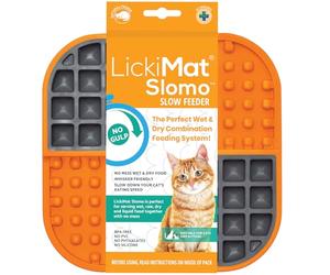 LickiMat Slomo Tapis à lécher pour chat avec alimentation lente Idéal pour la nourriture, les friandises, le yaourt ou le beurre de cacahuète. Alternative amusante à un bol ou un plat pour chat à