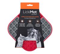 LickiMat Slomo - Tapis à lécher TRP pour chiens - rouge - 20 cm