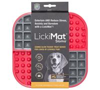 LickiMat Slomo Tapis de Fourrage Chien 20x20cm Rouge pour Bonne Santé Nutrition