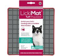 LickiMat Tuff Playdate Tapis d'alimentation lente pour chiens et chats Rouge