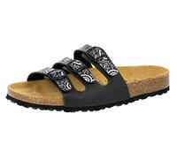 Lico Femme Bioline Flower Mules, Noir (Schwarz/Silber Schwarz/Silber), 39 EU