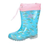 Lico Bottes de pluie Power Blinky unisexes pour enfant, Türkis Rosa, 8.5 UK Child
