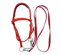 Licol avec rênes, harnais réglable boutons-pression | Bride et têtière en corde tressée | Rênes de sécurité | Équipement équestre for écurie(S)