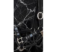 Licol de cheval en cuir perlé fabriqué à la main - Design occidental usiné de qualité supérieure avec accents de cristal, rembourrage rembourré, ajustement réglable, laisse assortie incluse Pony A07