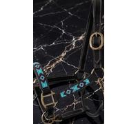 Licol de cheval en cuir perlé fabriqué à la main - Design occidental usiné de qualité supérieure avec accents de cristal, rembourrage rembourré, ajustement réglable, laisse assortie incluse Pony A08