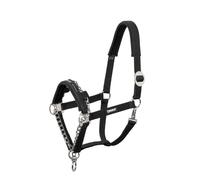 Eskadron Licol de contrôle Boucle coulissante noire Chaîne intégrée Basic demi-sang extra