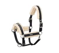 Licol double épingle pour cheval en fausse fourrure Eskadron Noir Full