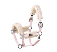 Eskadron Licol en fausse fourrure double broche rose poudré, taille : poney 2