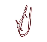 Licol en corde avec rênes pour cheval QHP Rouge Full