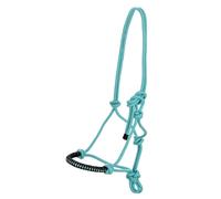 Licol en corde nouée pierres scintillantes pour cheval USG Bleu Shetland/Poney