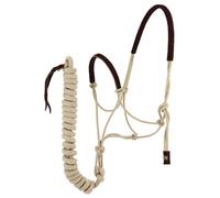 Licol éthologique et longe pour cheval Norton Suède Beige Full