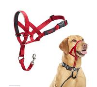 Licol HALTI, Taille 3, Rouge, Pour que votre chien arrête de tirer sur sa laisse, Facile à enfiler, Partie entièrement matelassée sur le museau, Colliers anti-traction pour chiens de taille moyenne