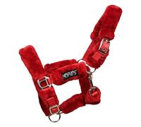 Licol Horses Soft Fluffi Mini, Licol Confortable, Utile pour Mener le Cheval à la Main ou pour le Sécuriser pendant les Opération de Brossage (Rouge, Shetland)