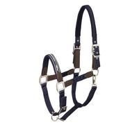Licol nylon-cuir pour cheval Schockemöehle Memphis Safety Bleu Cob