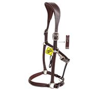 Licol pour cheval anatomique à double verrouillage cuir Equiline Marron Cob