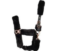 Licol pour cheval avec fausse fourrure HorseGuard Clint Noir Poney