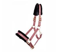 Licol pour cheval avec fausse fourrure Kavalkade Gretchen Rouge Cob