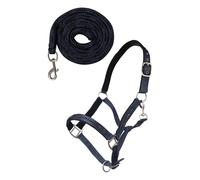Licol pour cheval avec mousqueton HKM Bleu Poney