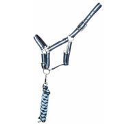 Licol pour cheval double + longe T de T Bleu Poney