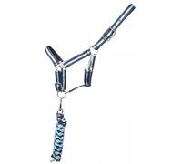 Licol pour cheval double + longe T de T Bleu Shetland