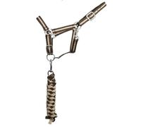 Licol pour cheval double + longe T de T Marron Shetland