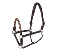 Licol pour cheval en cuir Acavallo Ergonomic Pollguard Muserolle Marron Full