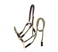 Licol pour cheval en cuir avec corde Kavalkade Cavo Marron Cob
