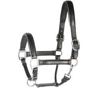 Licol pour cheval en cuir avec passepoil Harry's Horse Noir Poney