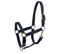 Licol pour cheval en nylon avec renfort de peau Umbria Equitazione Bleu Cob