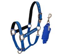 Licol pour cheval Equestro Shiny Fittings Bleu Cob