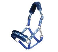 Licol pour cheval fourrure HKM Heart Bleu Poney