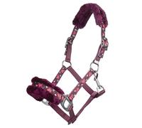Licol pour cheval fourrure HKM Heart Rouge Shetty