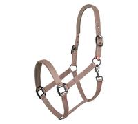 Imperial Riding Licol de Sport Classique en Nylon Durable, Doux rembourré avec néoprène, réglable, avec Mousqueton et raccords de Luxe Or Rose/doré, Licol Confortable pour Cheval, Cappuccino, Poney