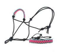 Licol pour cheval - Nœud d'entraînement - Sangle de tête - Corde résistante à l'usure - Réglable - Équitation durable (pour style sept)