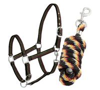 Licol pour cheval surpiqué + longe Tattini Noir Cob