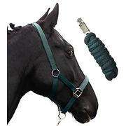 Licol pour chevaux avec tricot | Licol pour cheval | Licol pour poney, pur-sang, Full, X-Full avec tricot (vert, demi-sang )