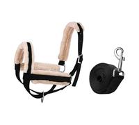 Licol pour Vaches avec Longe, Licol pour Veaux, Bride Multifonction pour Bœufs, Chevaux, Chèvres, Accessoire de Grange- Black S