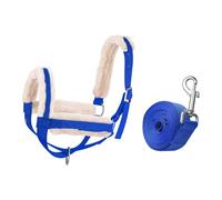 Licol pour Vaches avec Longe, Licol pour Veaux, Bride Multifonction pour Bœufs, Chevaux, Chèvres, Accessoire de Grange- Blue S