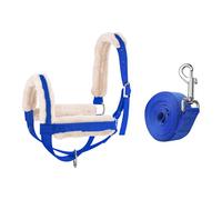 Licol pour Vaches avec Longe, Licol pour Veaux, Bride Multifonction pour Bœufs, Chevaux, Chèvres, Accessoire de Grange- Blue L