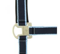 Licol satin EQUITHÈME et longe poney bleu marine-bleu clair