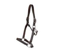 Licol tressé cuir pour cheval Dy'on Marron OVER