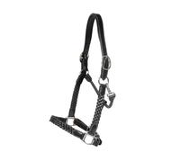Licol tressé cuir pour cheval Dy'on Noir Full