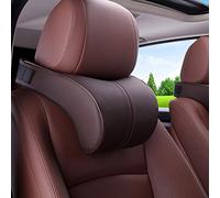 LICOME Appui Tete Voiture pour BMW Z4 Z4M E85 E86 E89 G29 E52 20i 30i M40i, Cuir Oreillers de Cou, Oreiller de Nuque en Mémoire de Forme, Coussins pour la Nuque pour Voyage/Bureau/Maison,F Coffee1