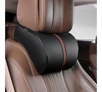 LICOME Appui Tete Voiture pour Kia Optima Telluride Forte NIRO Seltos Rio, Cuir Oreillers de Cou, Oreiller de Nuque en Mémoire de Forme, Coussins pour la Nuque pour Voyage/Bureau/Maison,C Black2
