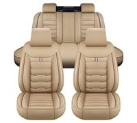 LICOME Housses de Siège de Voiture pour Toyota Prius III (ZVW30) 2009-2016, Ensemble Complet Housses Siege Voiture en Cuir, Couvre Sieges pour Avant et Arrière Imperméable,D Beige